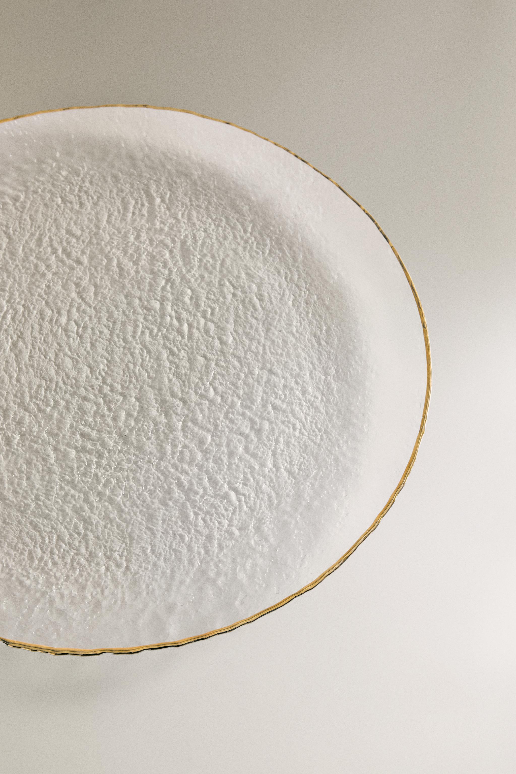 SOUS-ASSIETTE VERRE RELIEF LISERÉ DORÉ